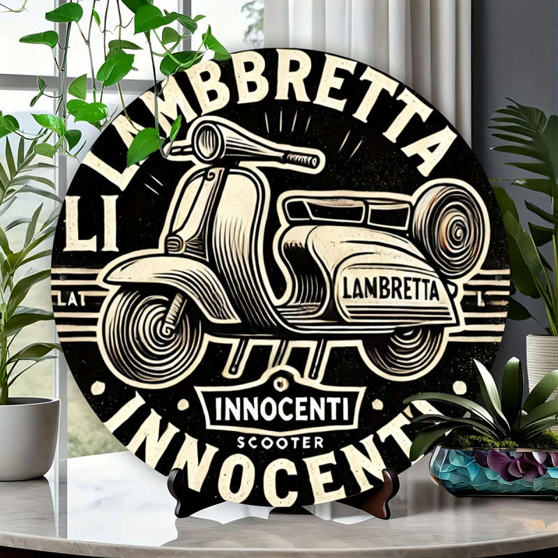 1pc Lambretta Vintage Motorcycle Aluminum Sign Perfect for Home Office Gaming Room Bar Decor  Ideal