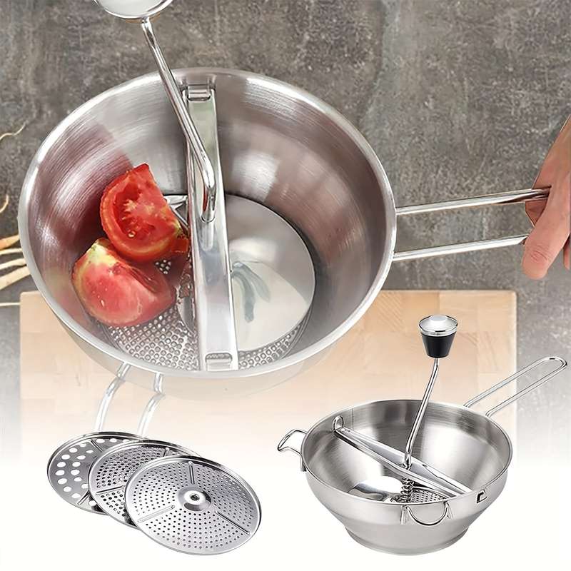 1pc Stainless Steel Jam Grinder Mashed Potatoes Grinder Food Vegetable Blender Potato Masher Vegeta