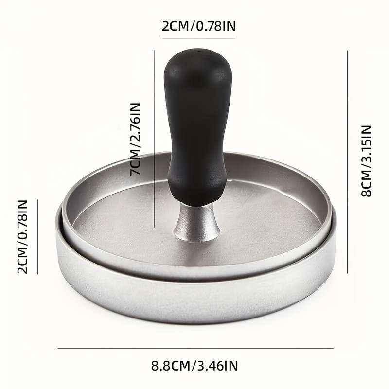 1pc Non-Stick Manual Burger Press Durable Metal Meat Veggie Grill Mold with Ergonomic Handl