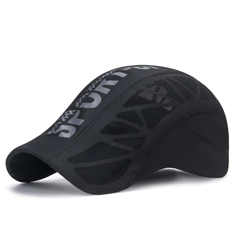 1pc Premium Trendy Cool Peaked Cap Sport Print Breathable Quick Dry Baseball Cap Breathable Mesh