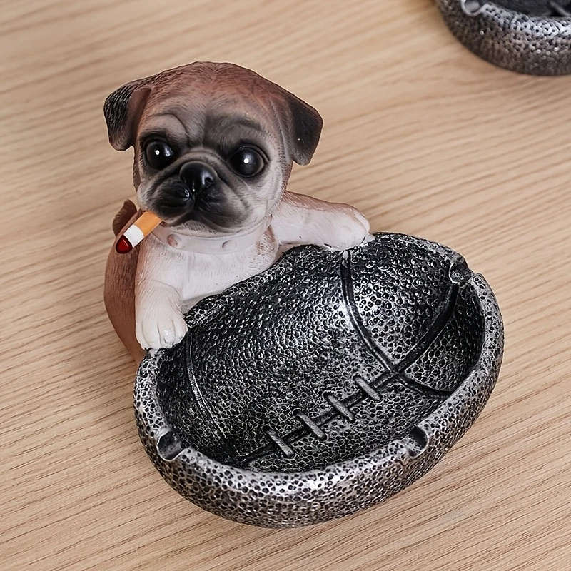 1pc Art Deco Resin Ashtray Creative Cartoon Dog Design Irregular Shape Decorative Home Office Access