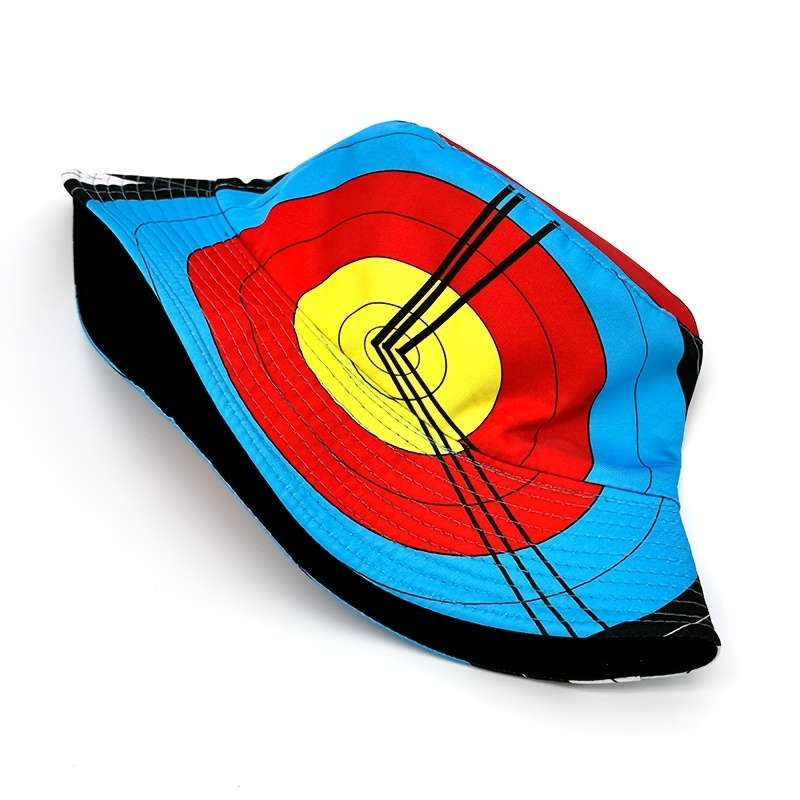 1pc Target Print Bucket Hat Lightweight Sun Protection Fisherman Cap for Women Men Perfect for