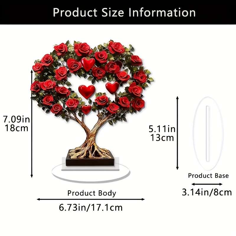 1pc 2D Flat  A Bouquet of Roses Filled with Love Along with a  Acrylic Ornament Makes a Great Ch