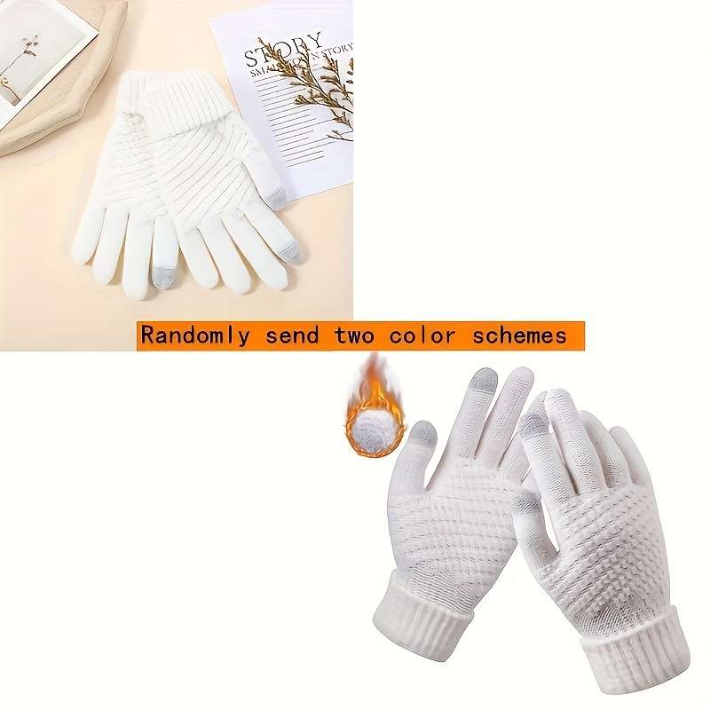1 Pair Gray Warm Gloves