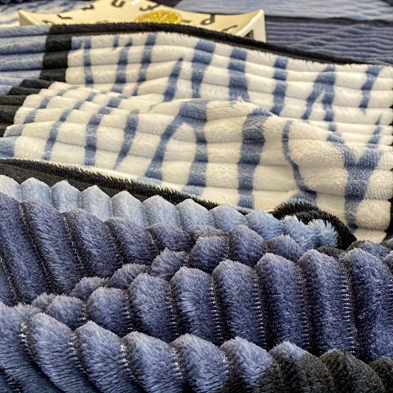 1ps Blanket Color Red And Blue Grid size 70x100