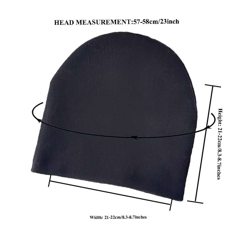 1pc DUTY Jacquard Knit Beanie Hat Unisex Acrylic Lightweight Pullover Cap for Street Fashion Out