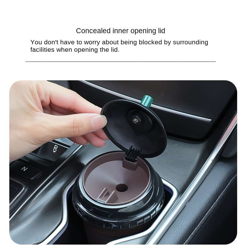1pc High-Temperature Resistant Car Ashtray with Lid Portable Detachable ABS Ashtray for Coffee C
