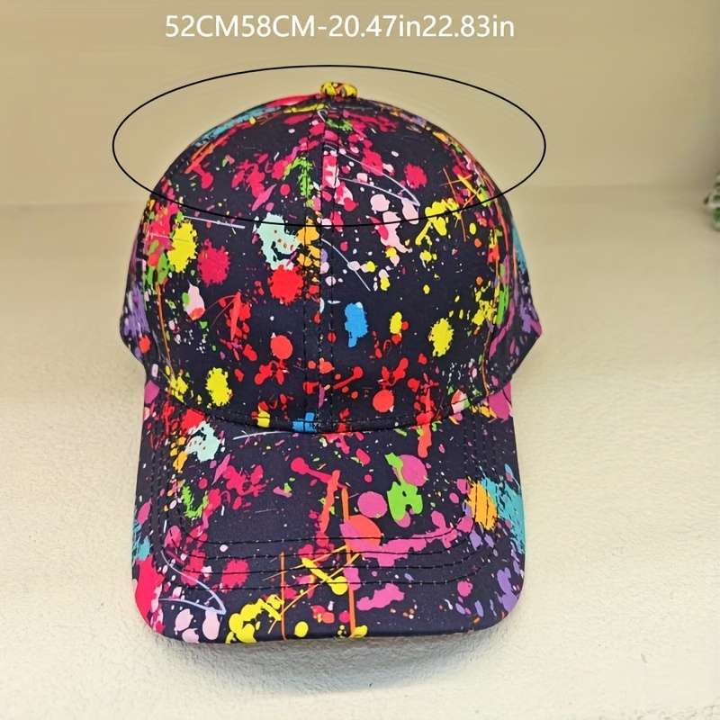 1pc Vibrant Tie-Dye Baseball Cap Lightweight Adjustable Polyester Sun Protection Toggle Closu