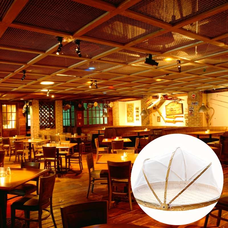 1pc Faridabio Bamboo Storage Basket Rustic Handmade Bamboo Storage Basket Porous Design Dustpr