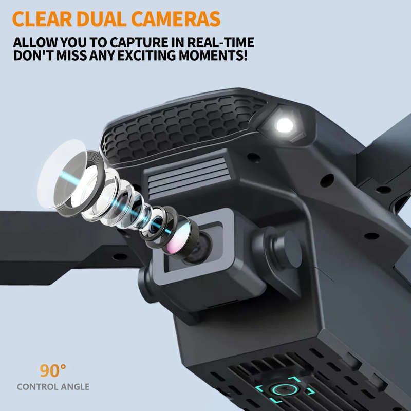 1pc E88 Dual Camera Drone with Optical Flow Foldable Remote Control Quadcopter for Beginners 5-Minut
