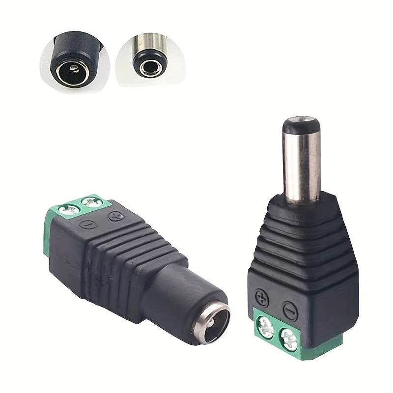 10 Pack 5 Pairs Male Female DC Power Cord Plug Wires