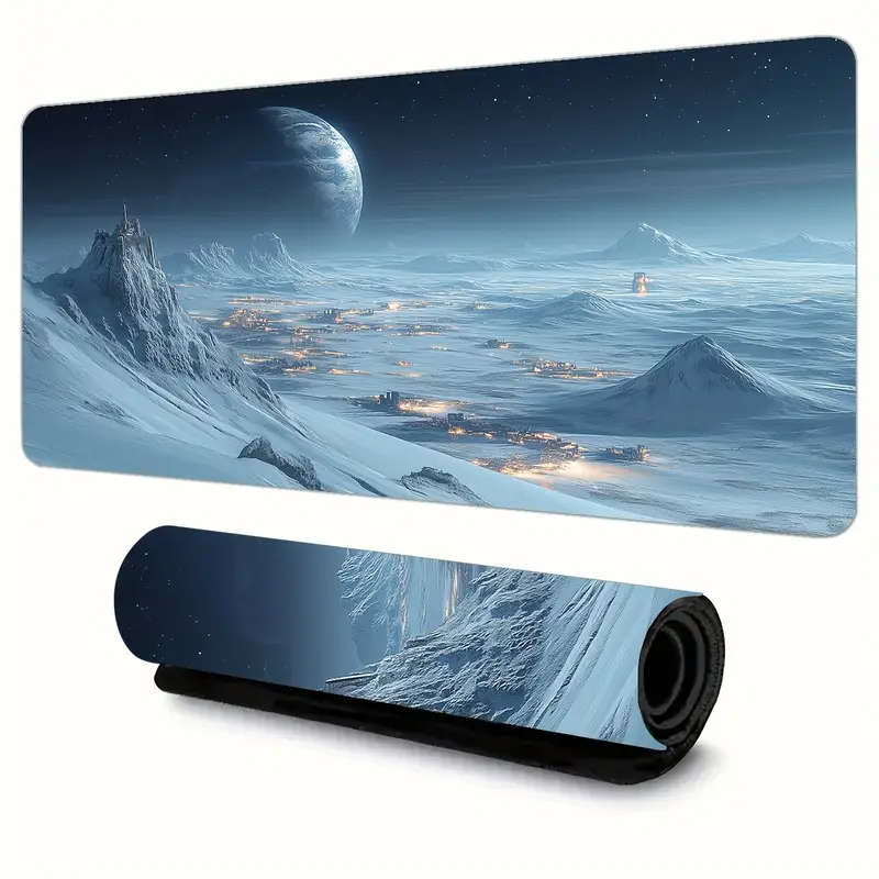 1pc 30x80cm Ice and Snow Planet Sci-Fi Rubber Non-Slip Mouse Pad Colorful Fashionable