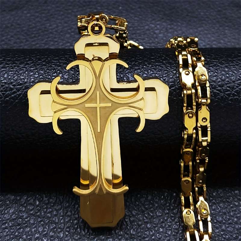 1 Piece Golden Jesus Theme Pendant