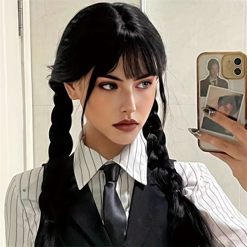1Pc Black 55.88cm Fashion Design Wig