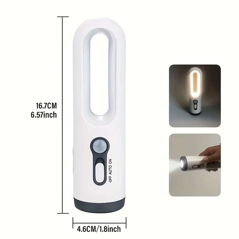 1Pc Modern Led Motion Sensor Night Light With Flashlight Function Portable Usb Rechargeable Adjustab