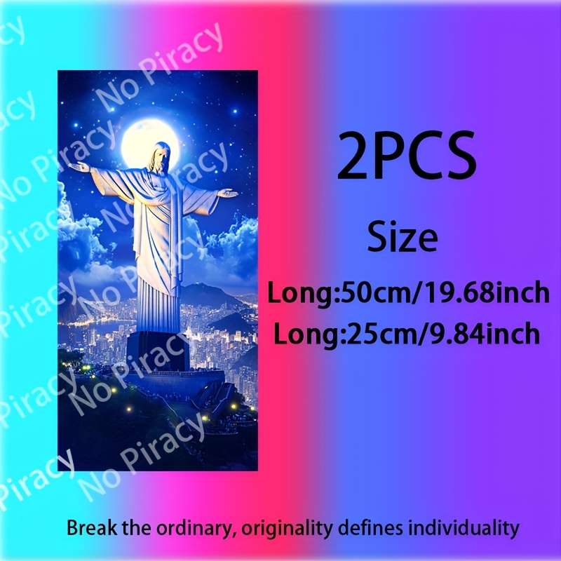 Luxury 2PCS Set   Left And Righ Jesus Christian Themed Stickers
