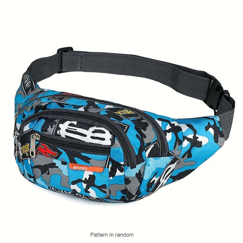 1pc Leisure Sports Outdoor Waist Bag Shoulder Messenger Bag Chest Bag Wear-Resistant Oxford Cloth