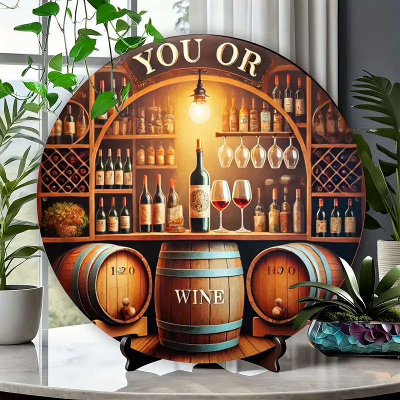 1pc Chic Vintage Bar Tavern Themed Round Metal Tin Sign Circular Fashion Art Decor Personalized Wall