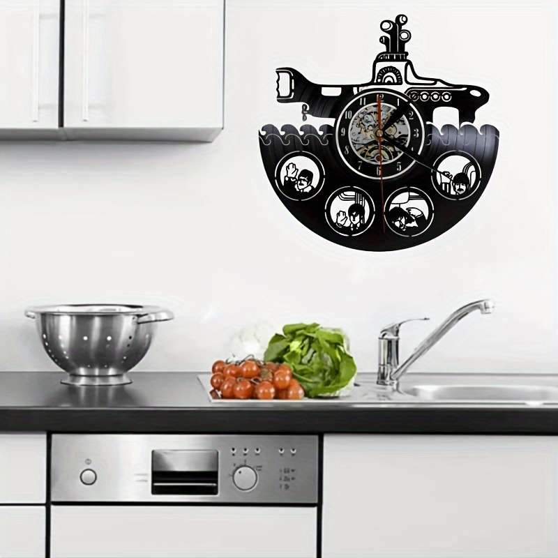 1pc silent vinyl wall clock suitable for multiple scenes in the kitchen living room bedroom