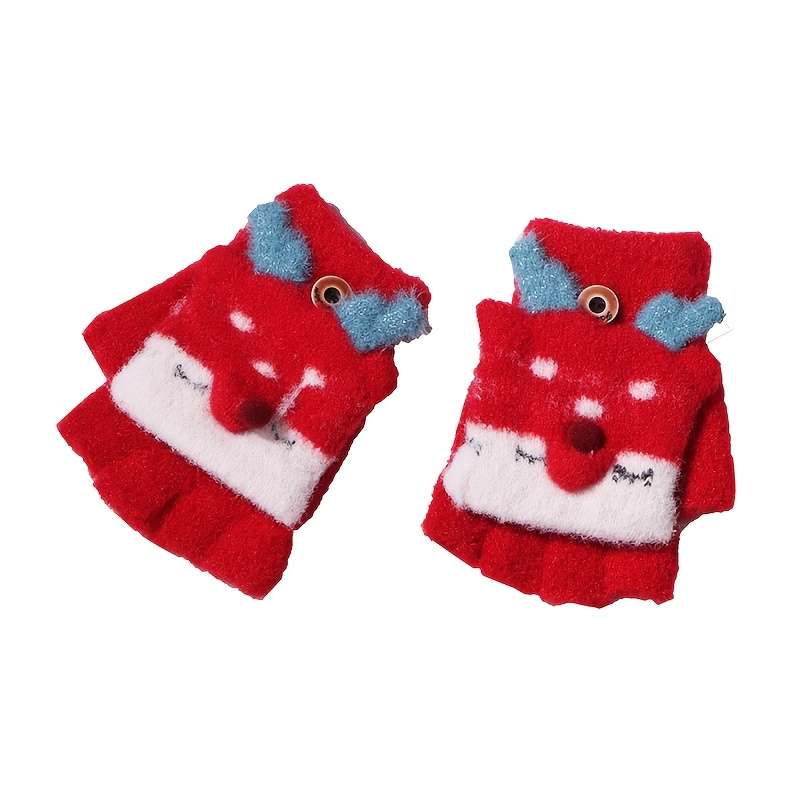 1 Pair Red Warm Gloves