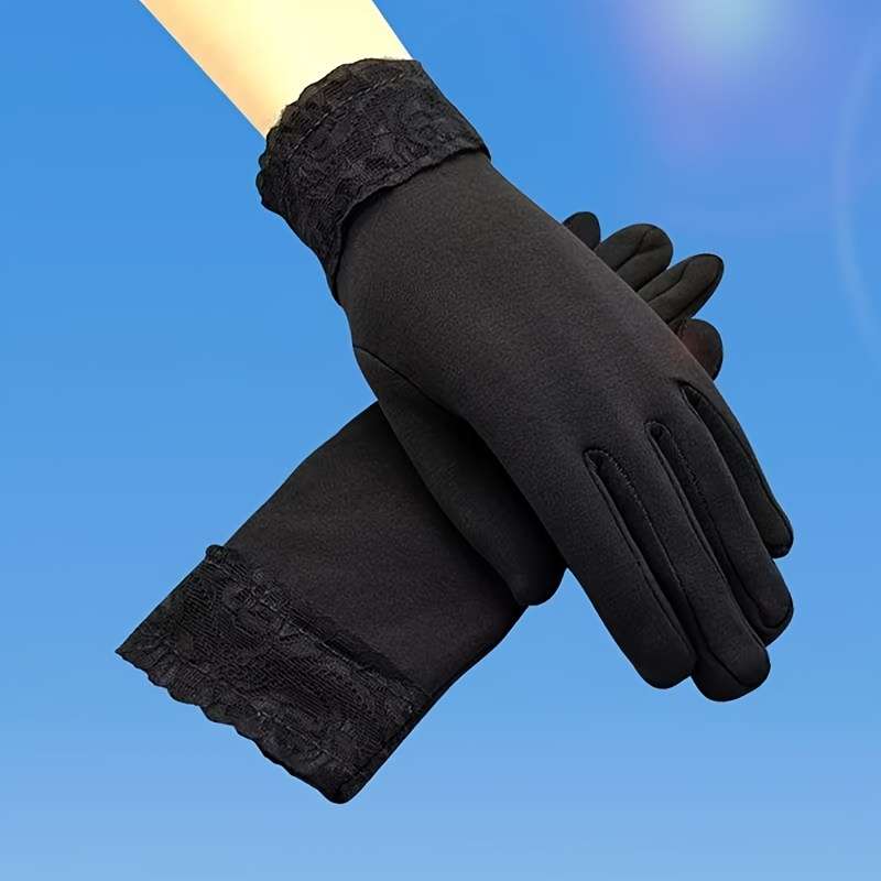 1 Pair Beige Color Warm Gloves