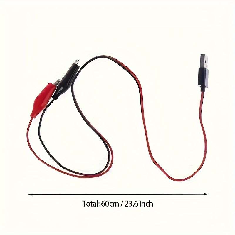 2pcs Male and Female Connection Adapter Cables Crocodile Test Clip USB