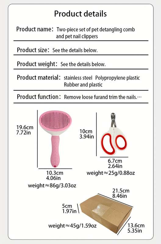 2pcS Set Random Color Pet Comb