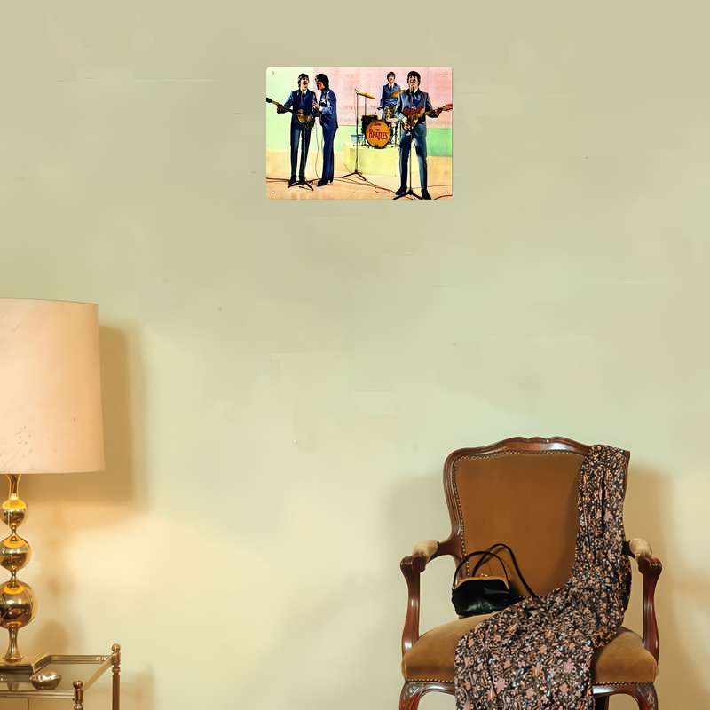 1pc  Vintage-Style Iron Painting of The Beatles A Hard Day's Night 20.32x30.48 cm Wall Art F