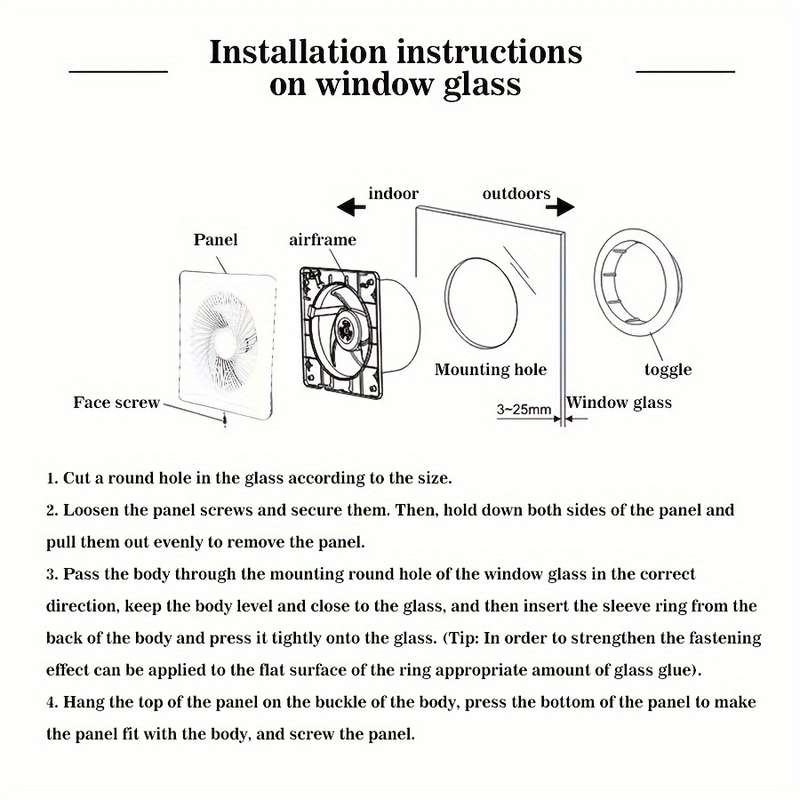 1pc European Standard Household Exhaust Fan Versatile 6-Inch Ventilation Fan with Backflow Preven