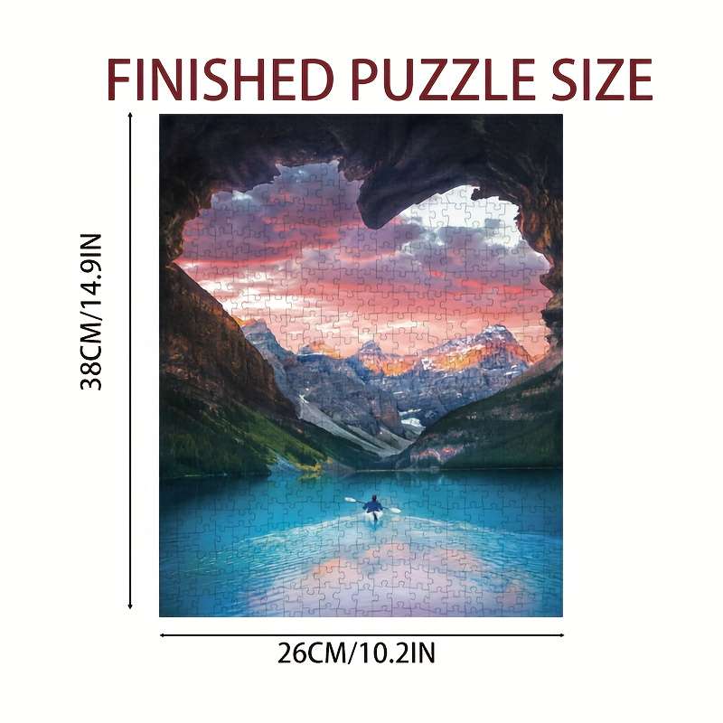 1000pcs MINI PUZZLE Follow Your Heart 38x26cm Vintage Love Compass Puzzle Heart-Shap