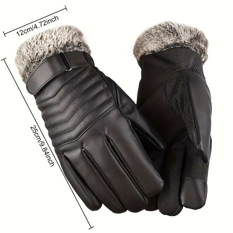 1 Pair Black Warm Gloves