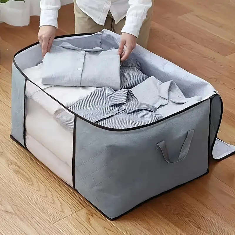 Vintage-Style Foldable Storage Bags for Clothing and Blankets - Large Capacity
