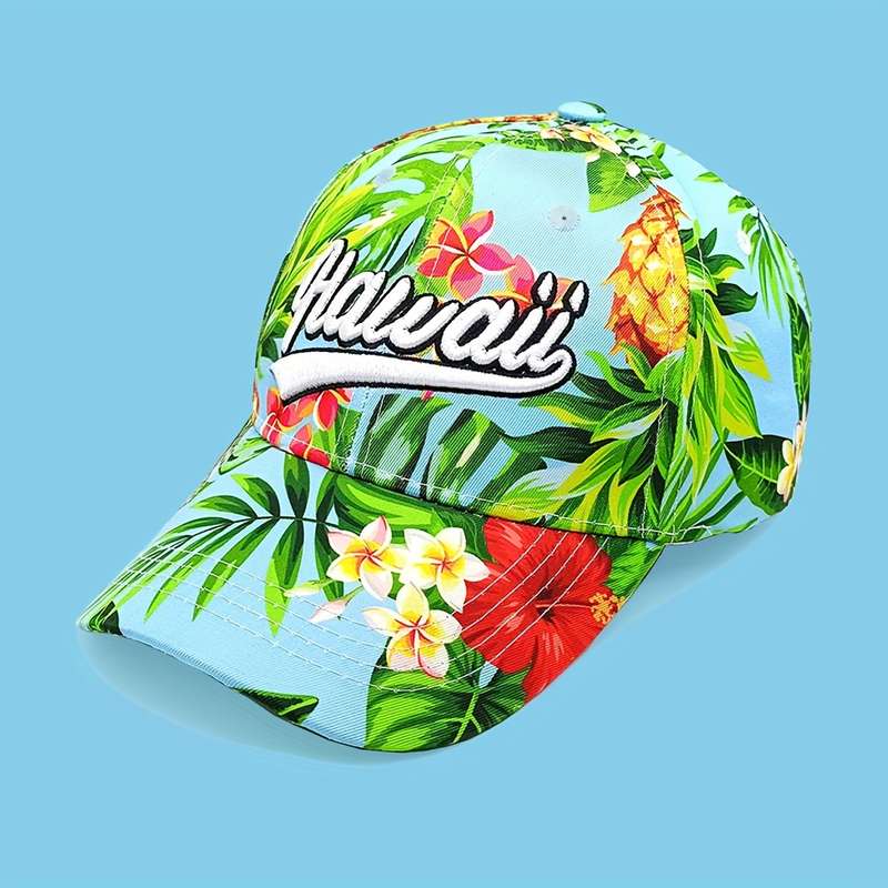 1pc Unisex Embroidered Tropical Fruit Floral Print Y2K Fashion Baseball Cap Beach Sun Hat Stylish