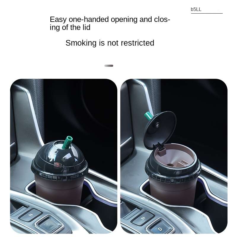 1pc High-Temperature Resistant Car Ashtray with Lid Portable Detachable ABS Ashtray for Coffee C