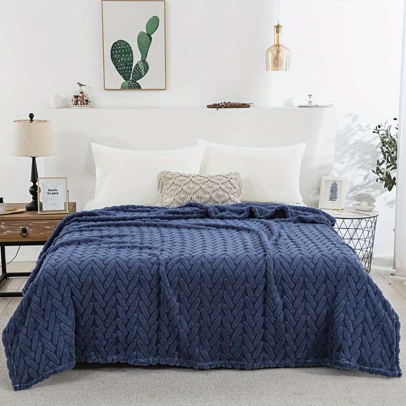 1ps Blanket Color Navy Blue size 120x200cm