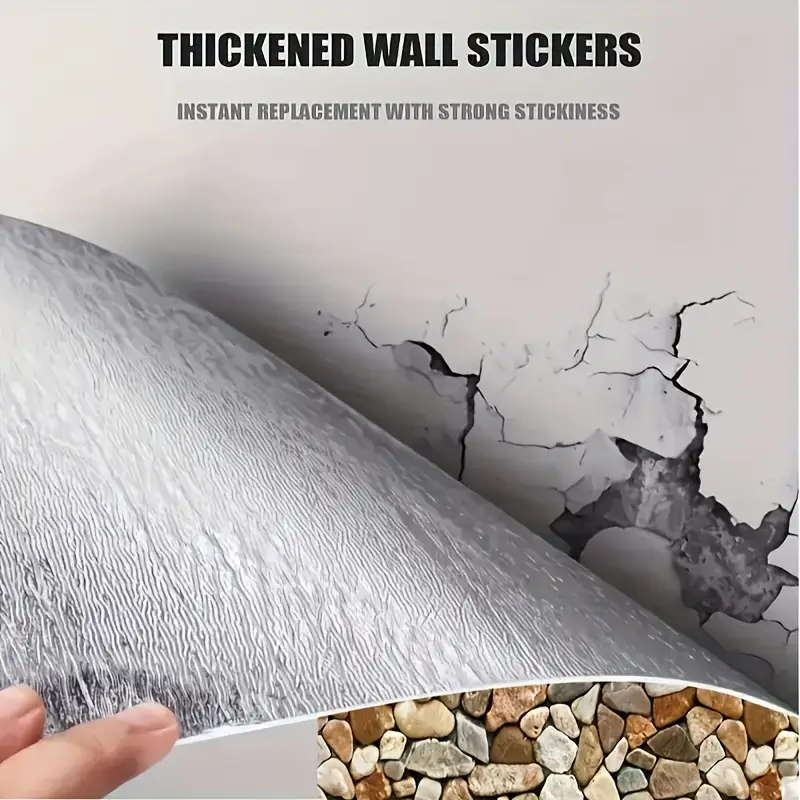 10-Pack Self-Adhesive Stone-Like Wallpaper