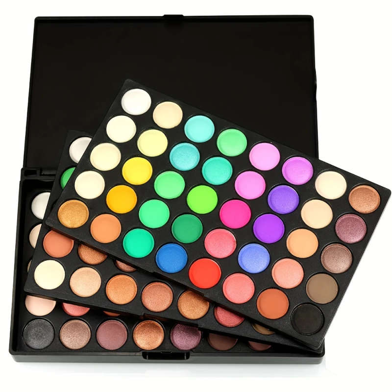 120-Color Eyeshadow Palette Matte Shimmer Finishes Black Tones for Halloween Christmas Makeup