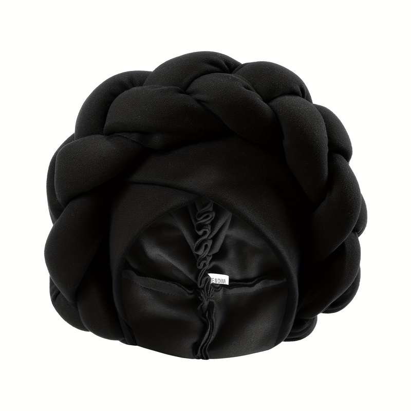 1pc Thick Braided Urban Polyester Fiber Turban Hat Thick Braided Elastic Hand Washable Light