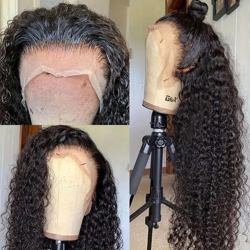 High Density 200% Water Ripple Black Lace Front Wig