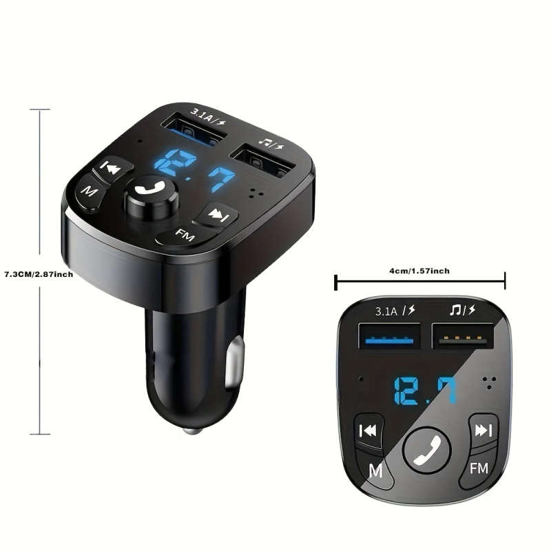 1pc Car Charger with MP3 Player Fast Charging Dual USB Universal Car Plug 6V Operating Voltage USB