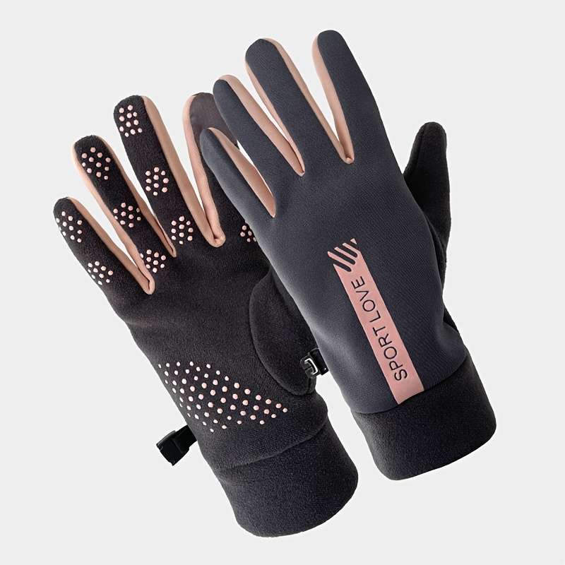 1 Pair Men Gray Warm Gloves