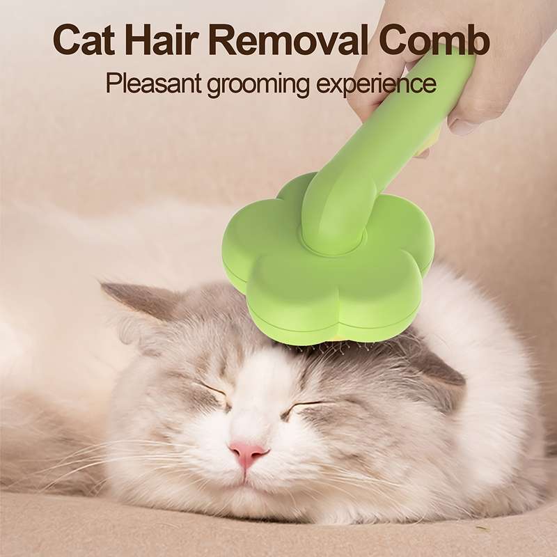1pc Yellow Green Comb Pet Comb