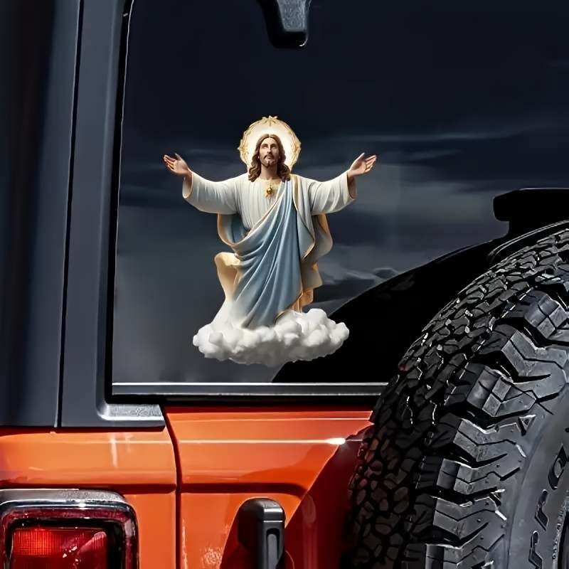 1pc CloudPriest   13cm  5.1inx16cm  6.3in Jesus Christian Themed Stickers