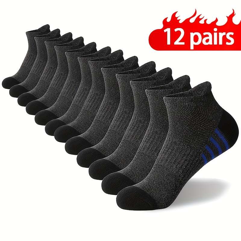 12 Pairs White And Gray One Size High Elastic Socks