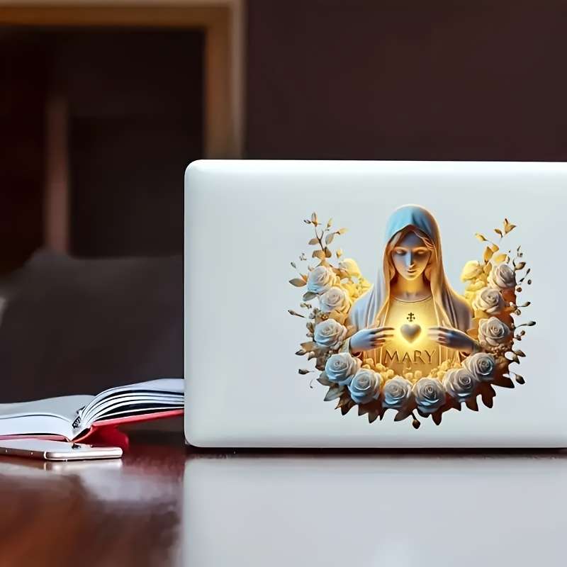 1pc Virgin Mary Illumination   14cm  5.5inx13cm  5.1in Jesus Christian Themed Stickers