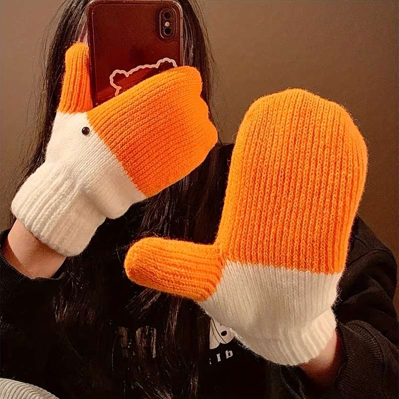 1 Pair Classic Swan Warm Gloves
