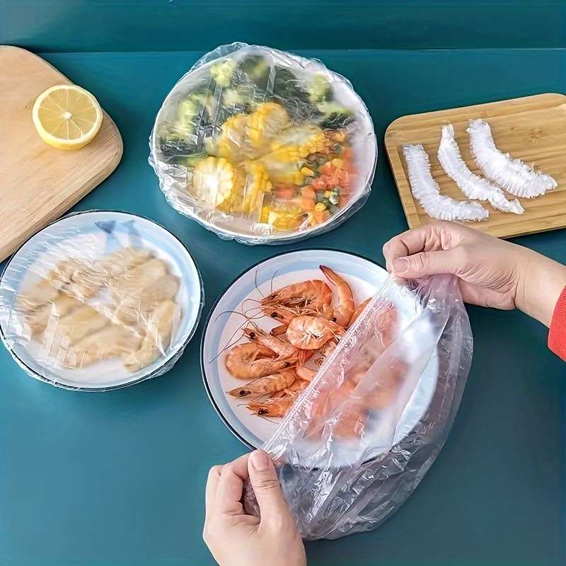 100 Pcs Food Grade Plastic Wrap Disposable