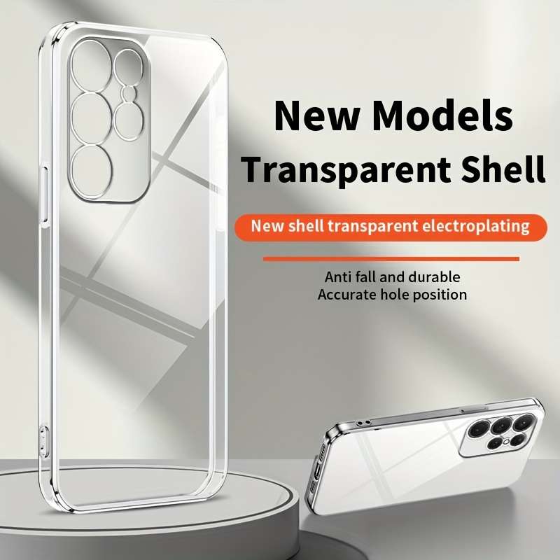 1pc  silvery  For Samsung Samsung Galaxy S23 Ultra Phone Cases