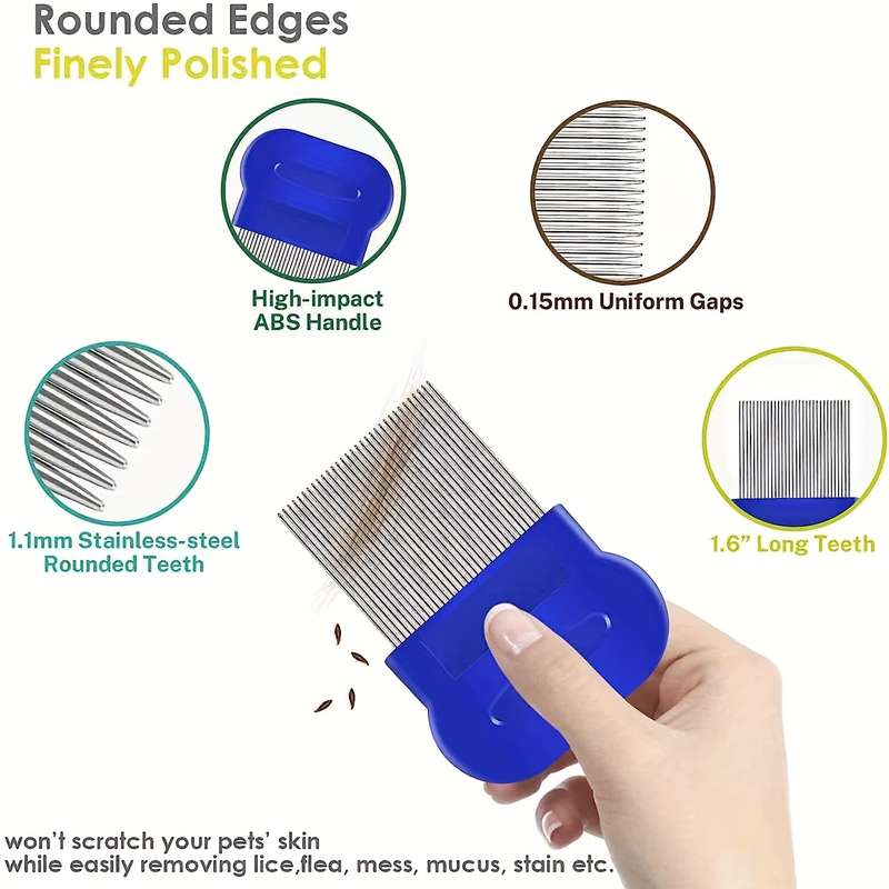 1pc Blue Four Piece Set Pet Comb
