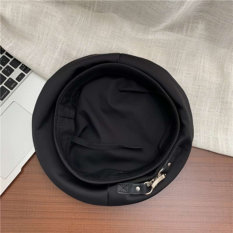 1pc Elegant Women's Beret Hat Classic Vintage French Style Plaid Top Military Cap Warm Winter